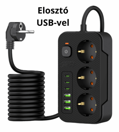 Elosztó +USB-A, USB-C